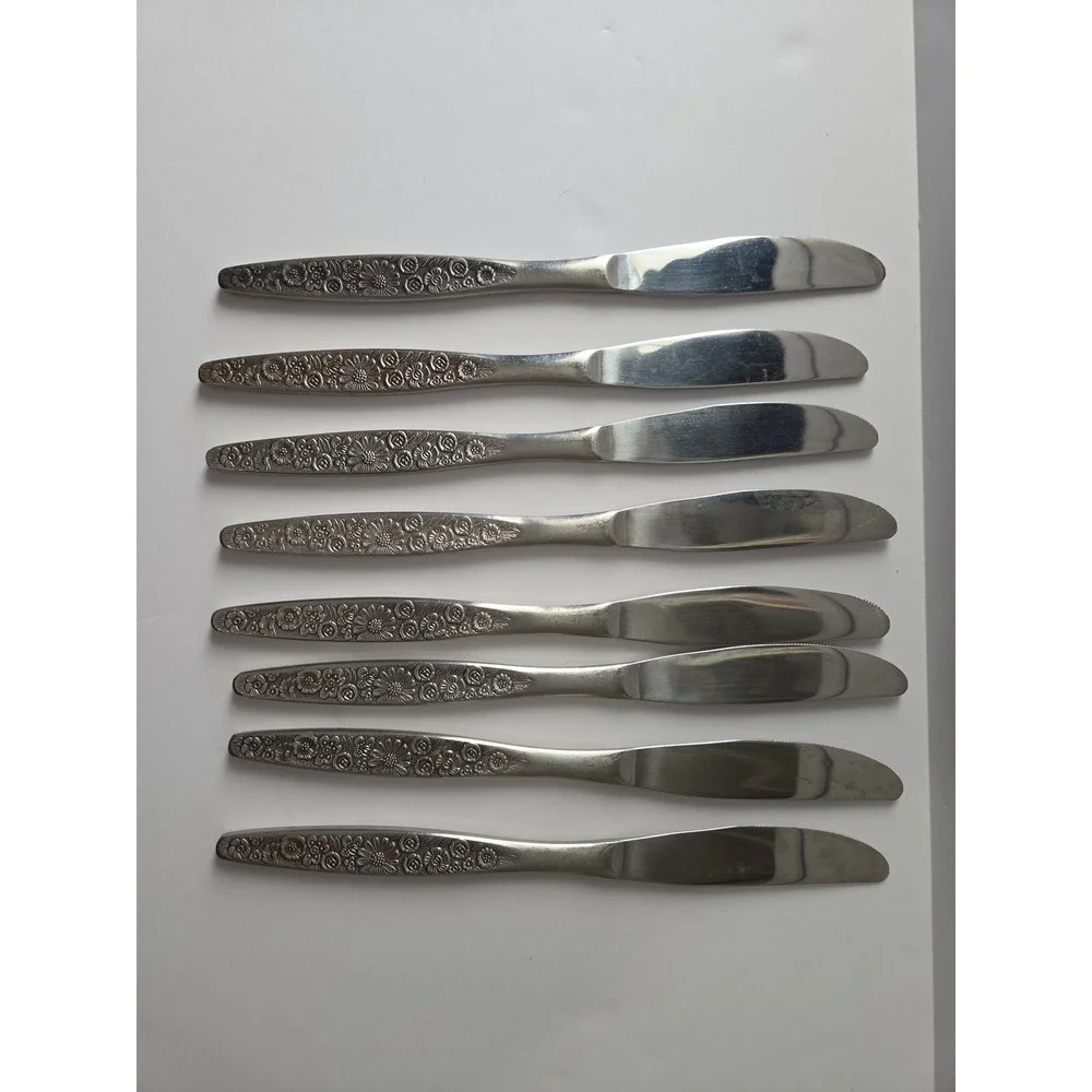 Jardinera Daisy Floral Pattern Interpur SS Japan 43 Piece Flatware Cutlery Set